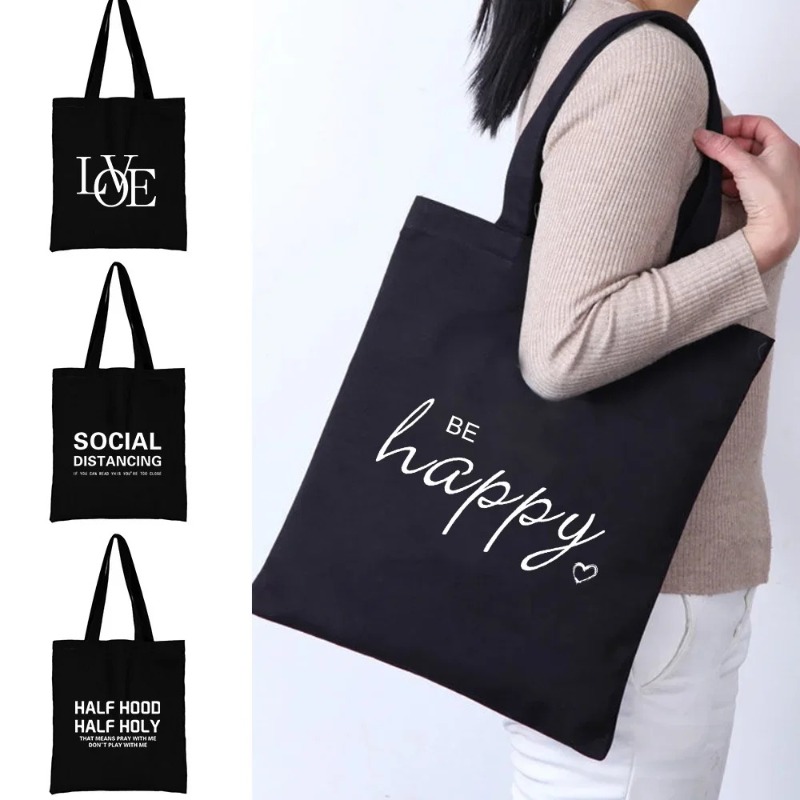 Shopper Tote Canvas - Urocza torba na ramię z nadrukiem
