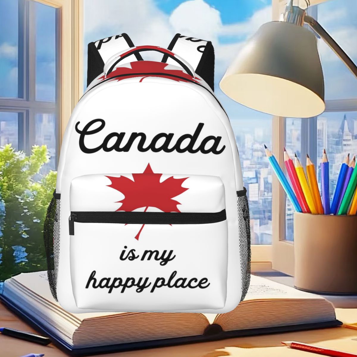 Women Bags In Canada - Plecak z motywem liścia klonowego, Kanada,