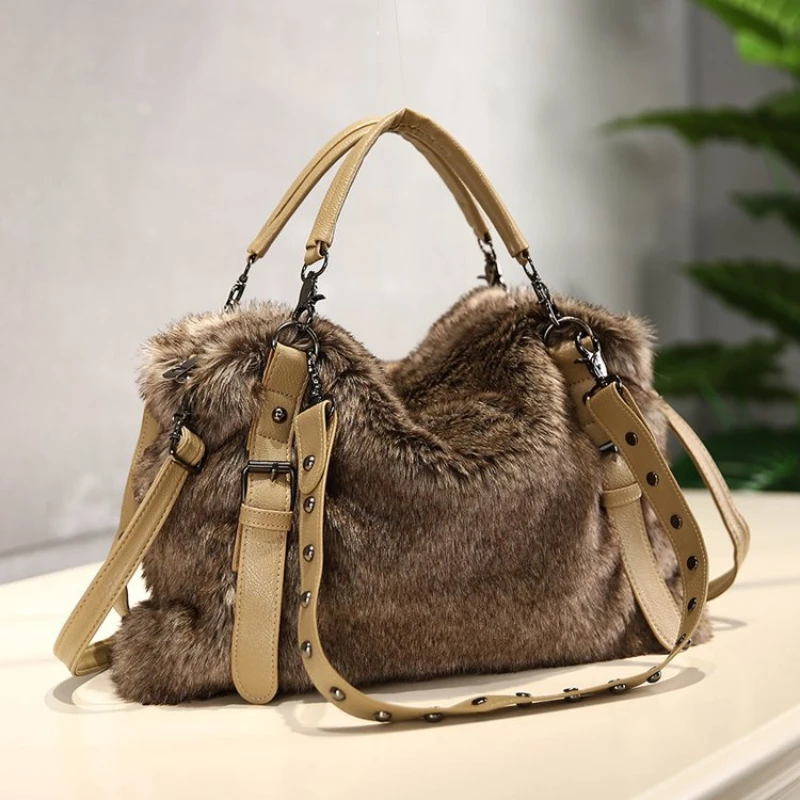 Women Bags Guess - Wełniana aksamitna damska modna wszechstronna torebka