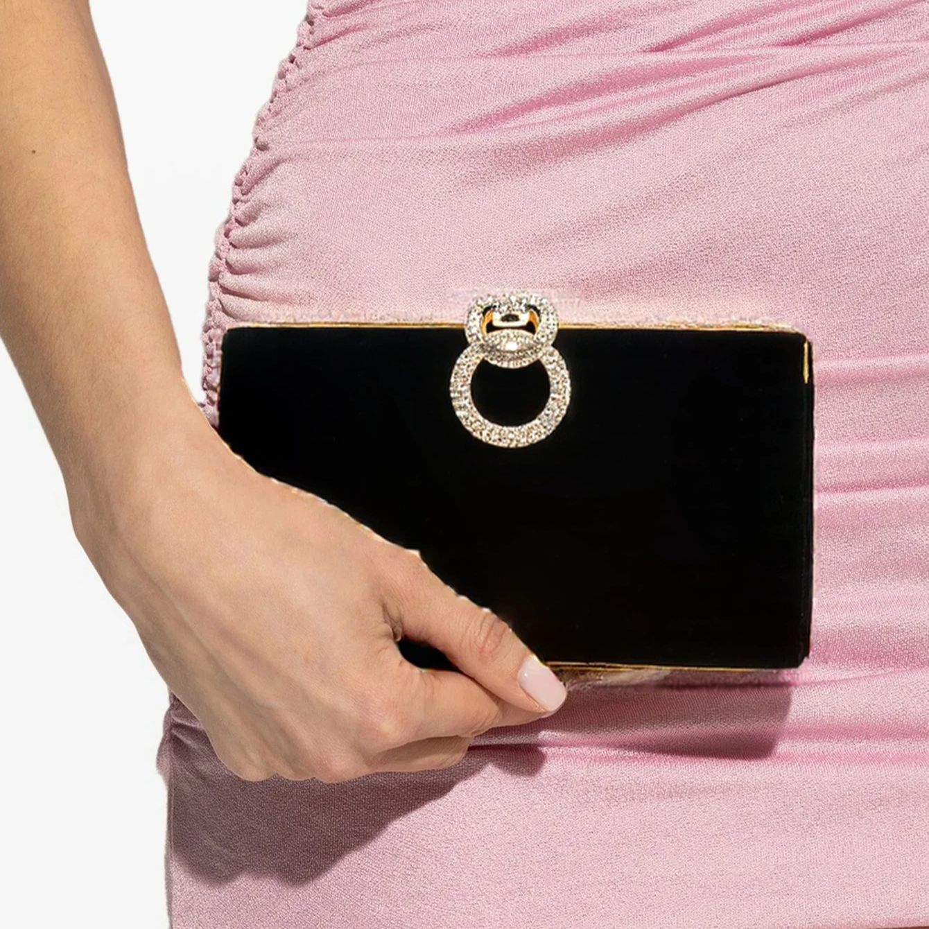 Women Bags Golden - Aksamitne damskie torebki wieczorowe z diamentami,
