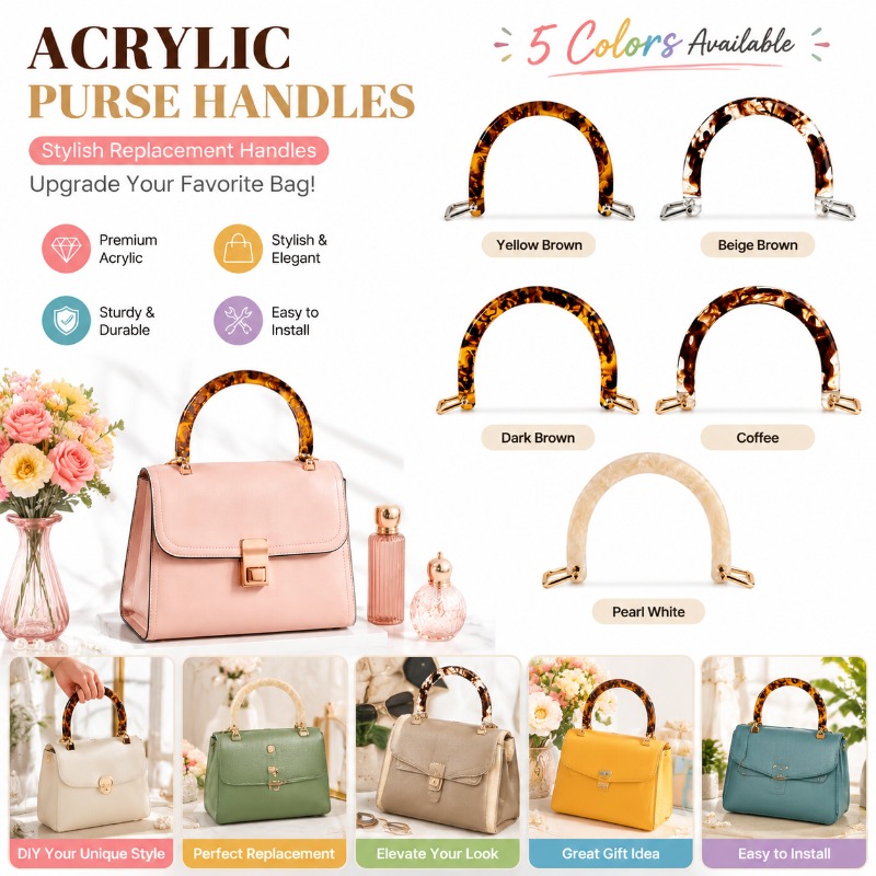 Tortoiseshell Bag Acrylic - 1/2/4 SZT. Akrylowy uchwyt do torebki