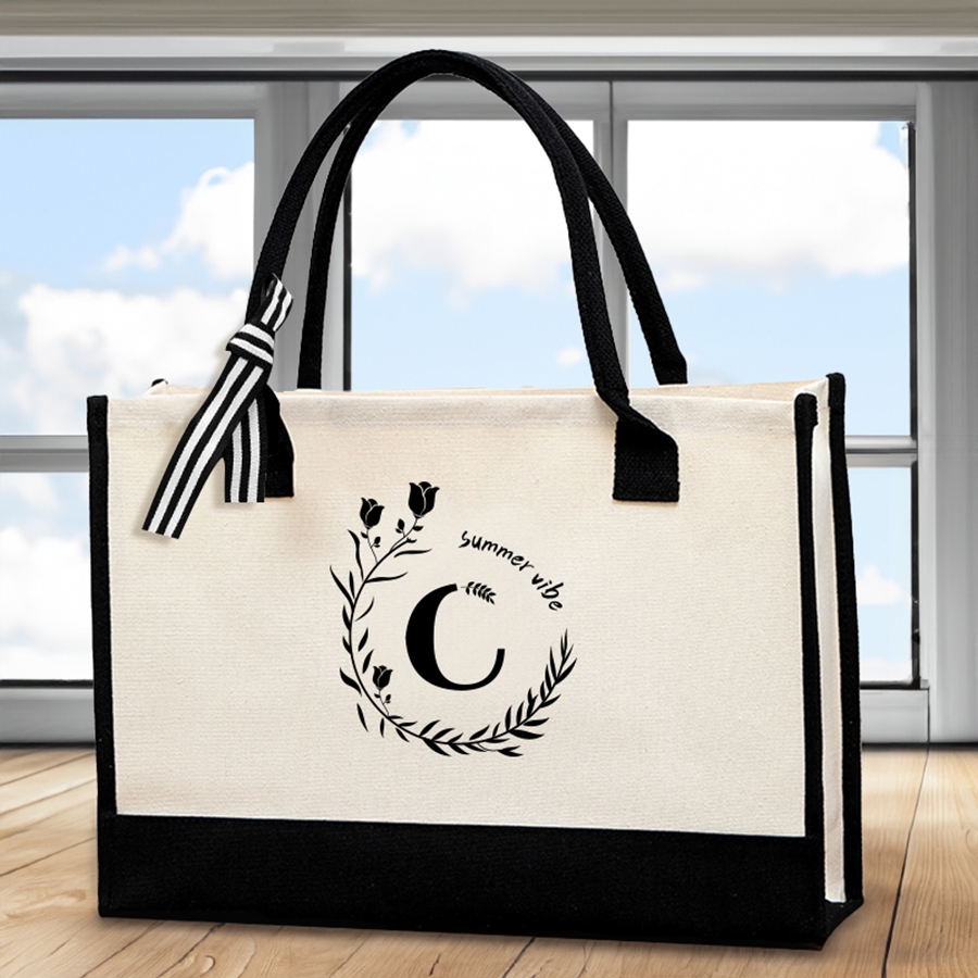Shopper Tote Canvas - Skórzana torba z nadrukiem, duża pojemność