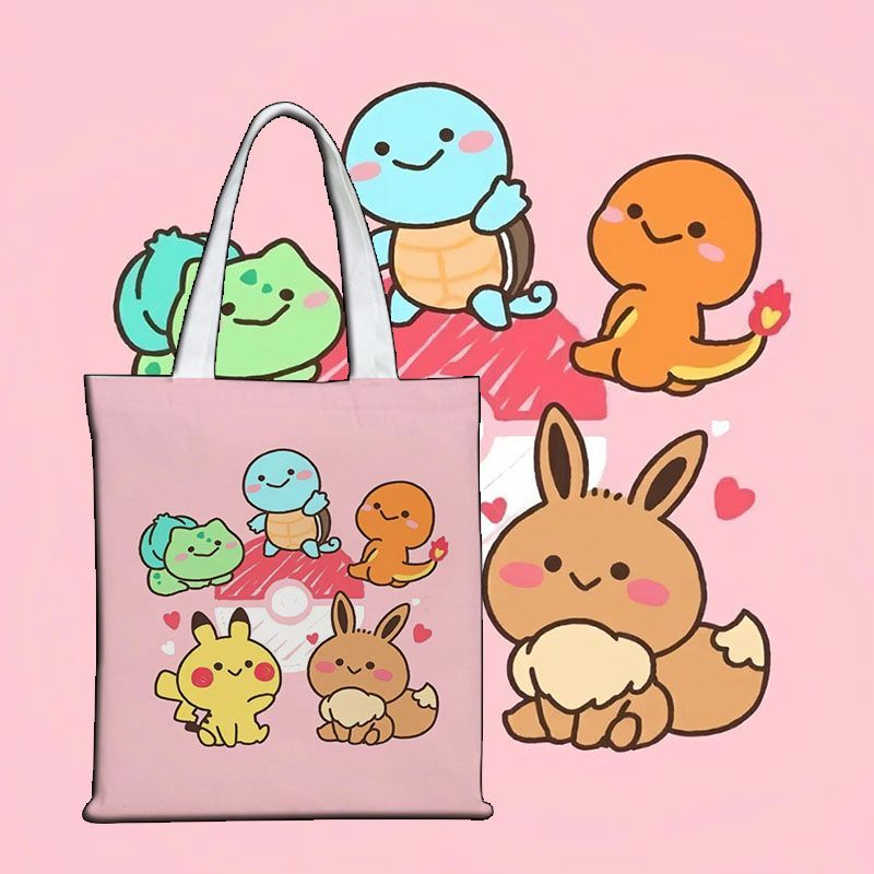 Shopper Tote Canvas - Torba płócienna Pokémon, urocza torba na