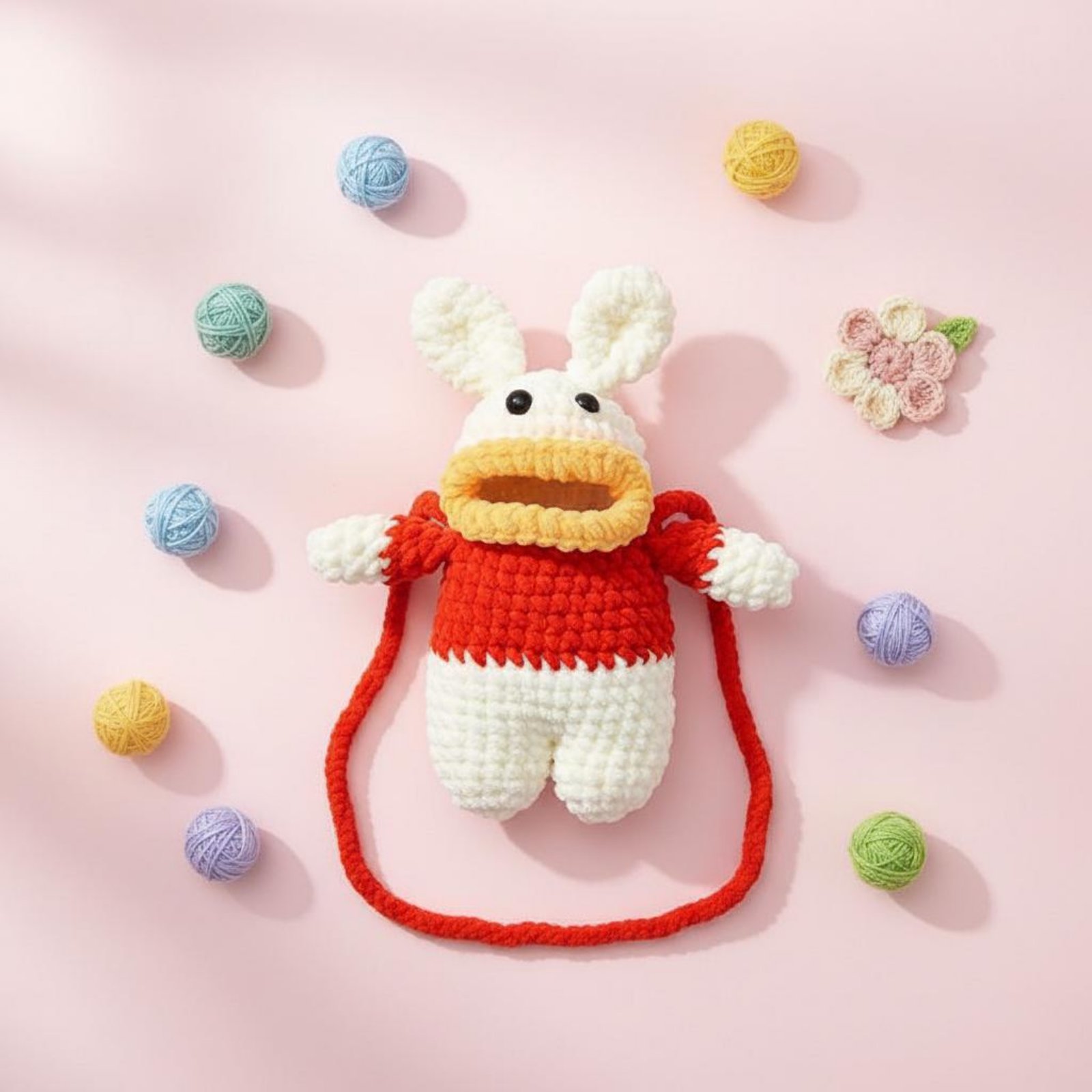 Women Bags Handmade - Szydełkowa torebka na telefon w kształcie