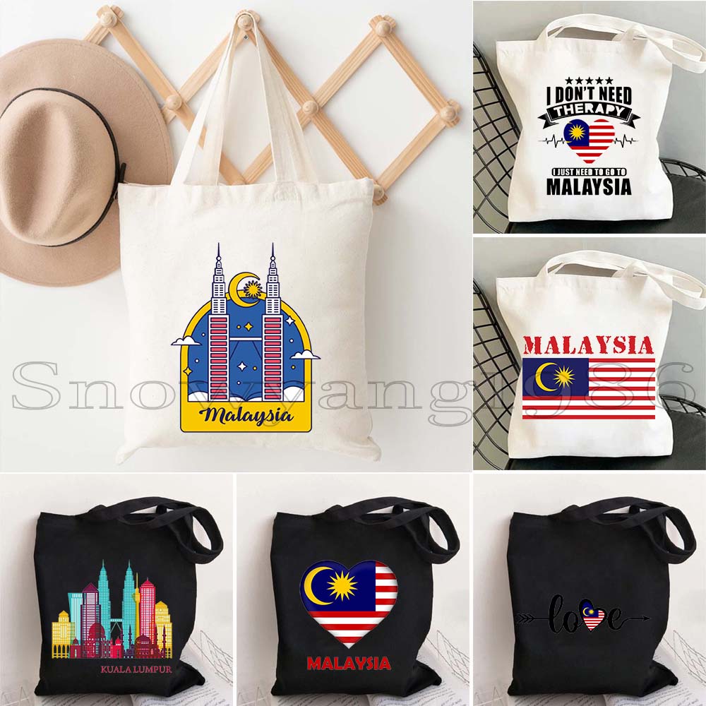Women Bags Malaysia - Torba płócienna na zakupy z mapą