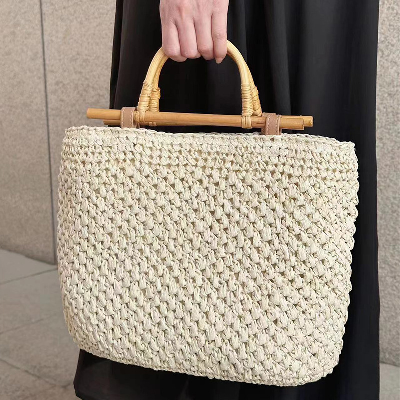 Torba ze słomy z drewnianą rąc – Women Bags Handmade recenzja i cena