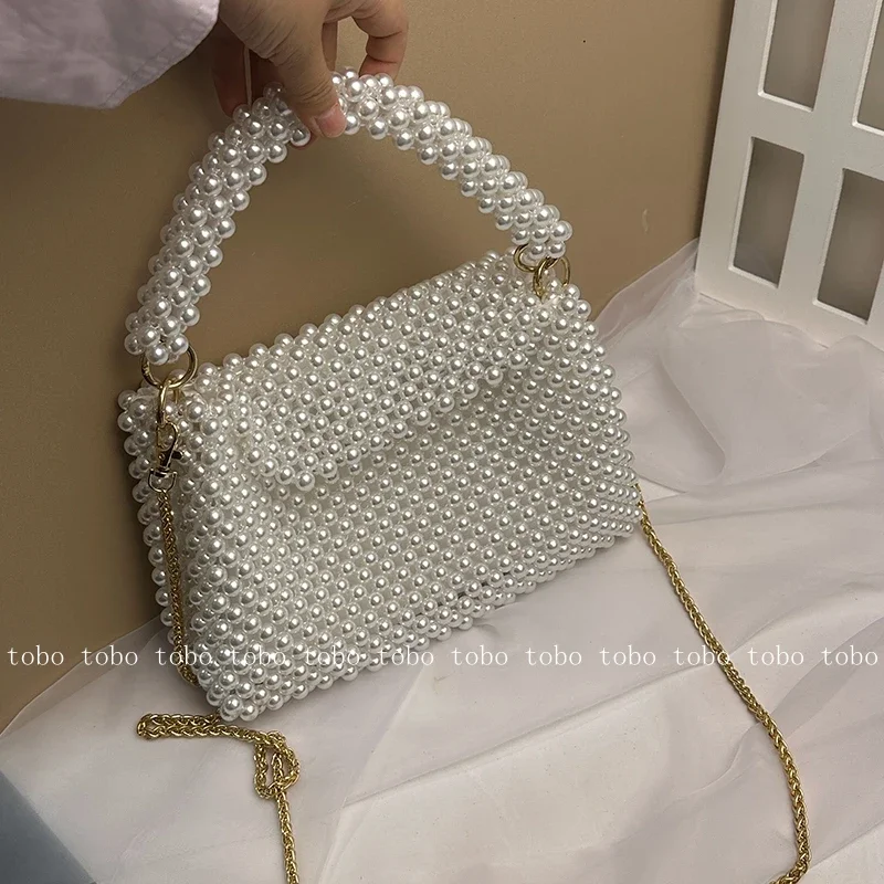 Ins Superlatives Pearl Bead Wa – Women Bags Golden recenzja i cena