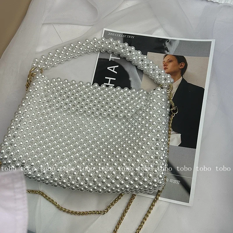 Ins Superlatives Pearl Bead Wa – Women Bags Golden recenzja i cena